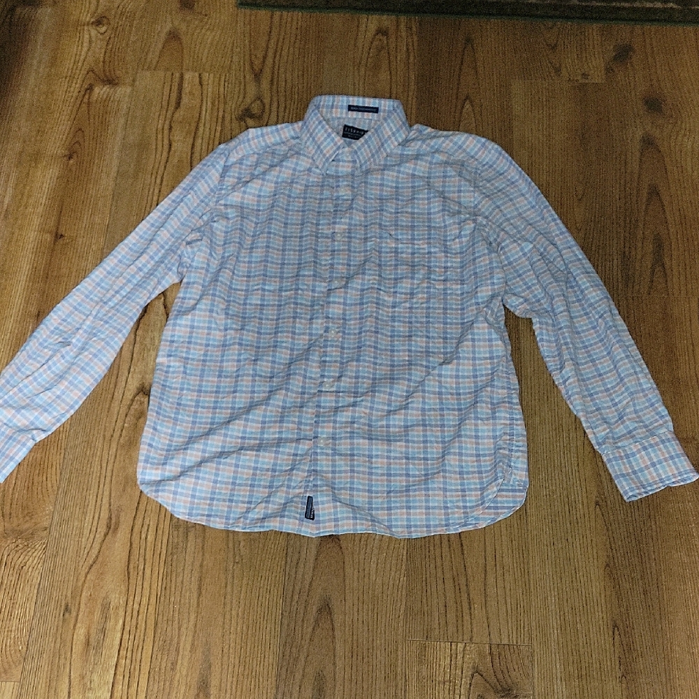 Fish Hippie Men's Blue and White Plaid LS Shirt